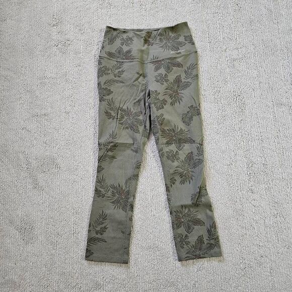 3/$15 Eddie Bauer Green Botanic Print Cropped Leggings Size XS - Picture 1 of 5